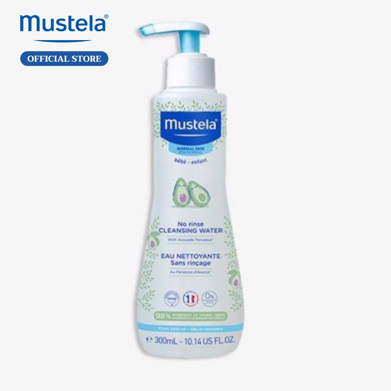 Nước Làm Sạch Mặt Và Cơ Thể Cho Trẻ Sơ Sinh & Em Bé Da Thường Mustela 300ml