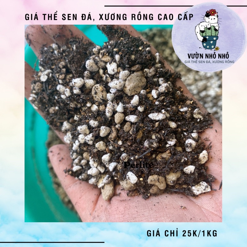 K có Vifu - 1kg Giá thể, Đất trồng Sen đá, Xương rồng, Hương Thảo trộn sẵn loại Cao Cấp siêu thoáng nước - Vườn Nhỏ Nhỏ