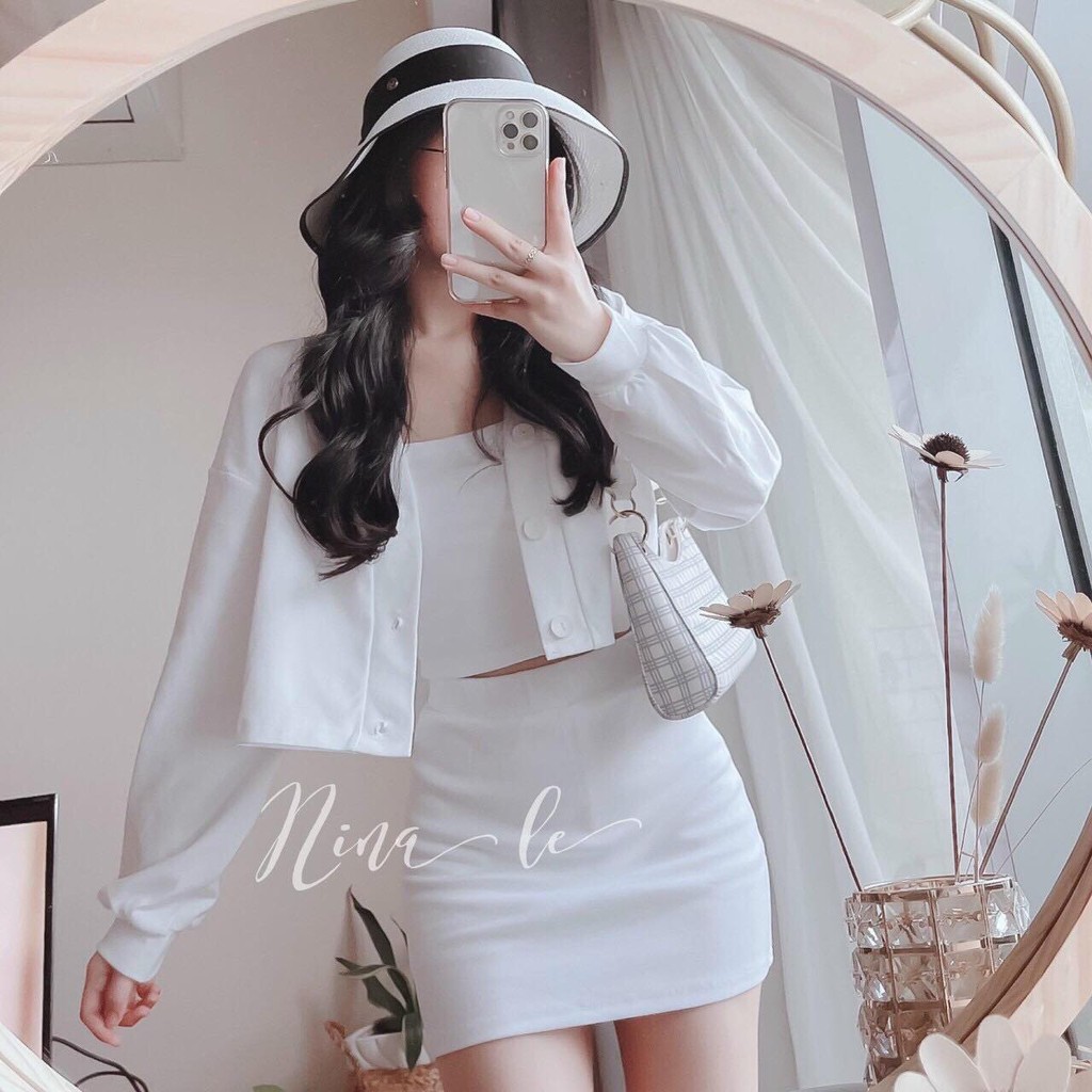 SET BỘ ĐỒ 3 MÓN CÀI NÚT CUTE THỜI TRANG