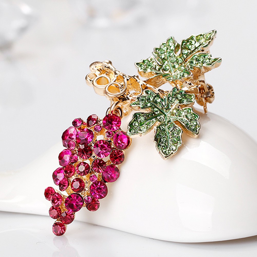 Trâm cài thiết kế hình chùm nho đính đá nhiều màu cá tính