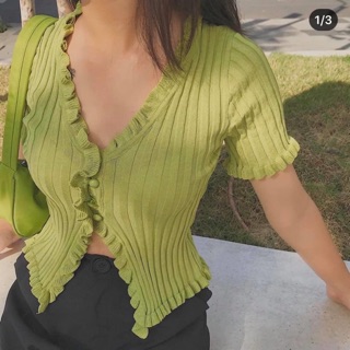 _Áo Len Crotop Jennie Cài Khuy Hottrend