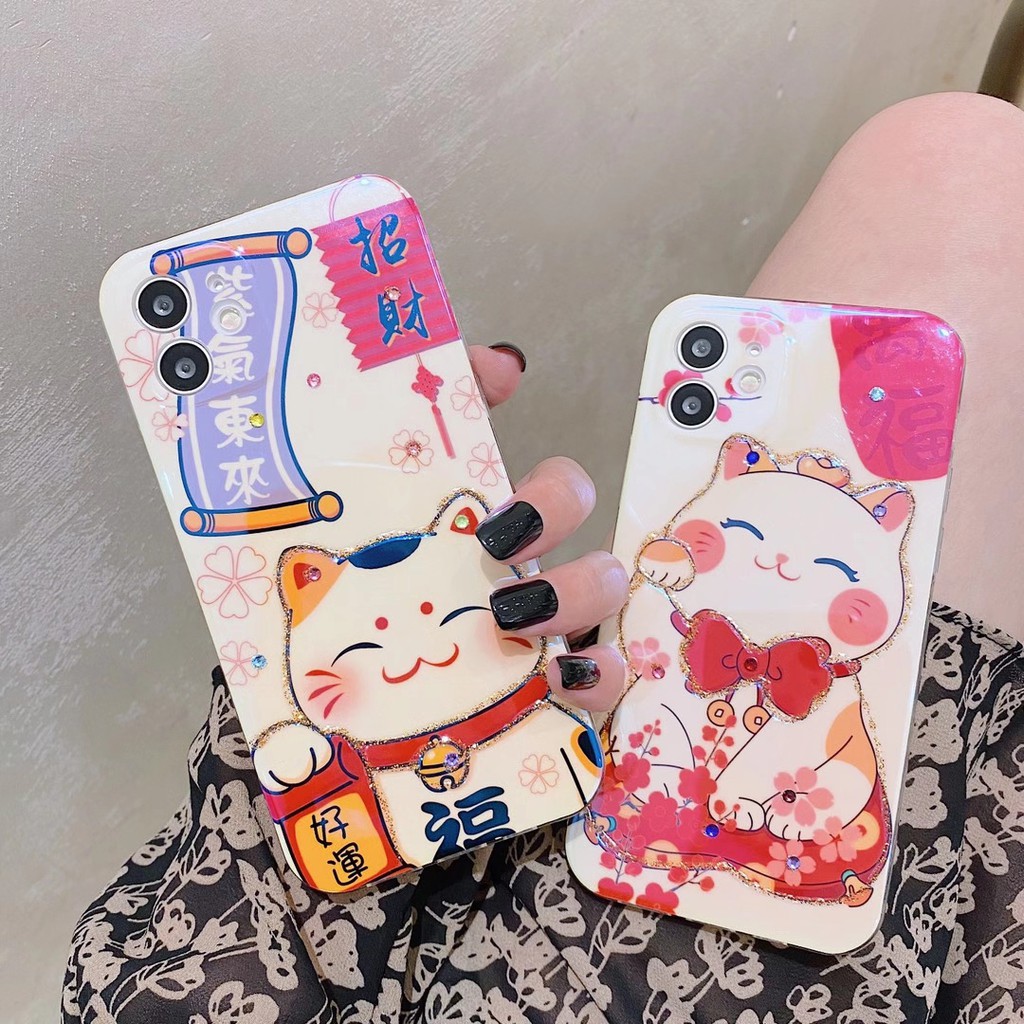 Ốp Điện Thoại Hình Mèo May Mắn Cho Iphone 12 11 Pro Max Xr Xmax Se2 | BigBuy360 - bigbuy360.vn