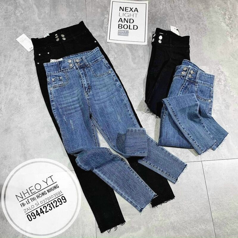 Quần bò jeans 4 khuy dáng ôm hàng đẹp