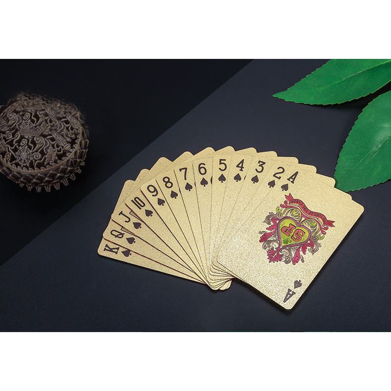 BỘ BÀI POKER PLASTIC MẠ VÀNG