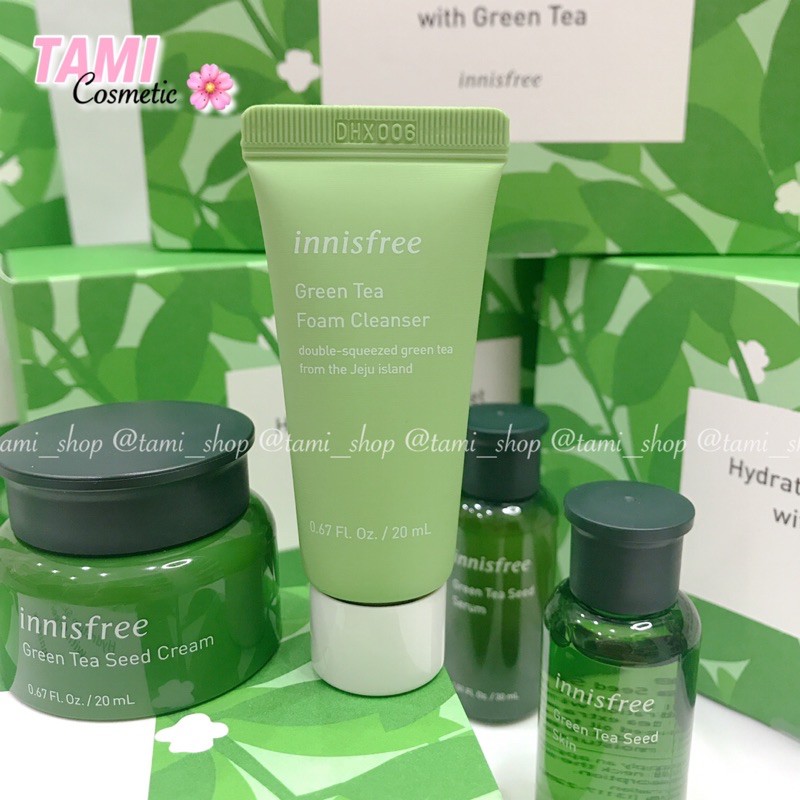 [ Date T8/2022] Set Trà Xanh Innisfree Hydration Skincare Set With Green Tea Limited