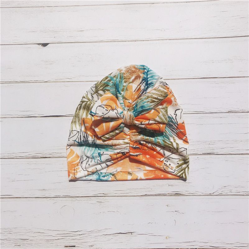 Nón turban cotton đính nơ lớn xinh xắn dành cho bé gái