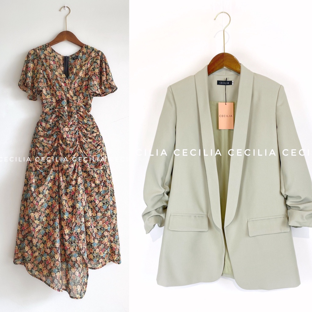 Áo blazer ESTELLE by CECILIA màu xanh bạc hà nhạt mint (ảnh thật chụp bởi CECILIA chuẩn màu  có ảnh feedback) | BigBuy360 - bigbuy360.vn