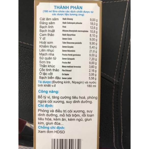 Chai to SIRO CAM TÙNG LỘC GIÚP TRẺ ĂN NGON 180ML