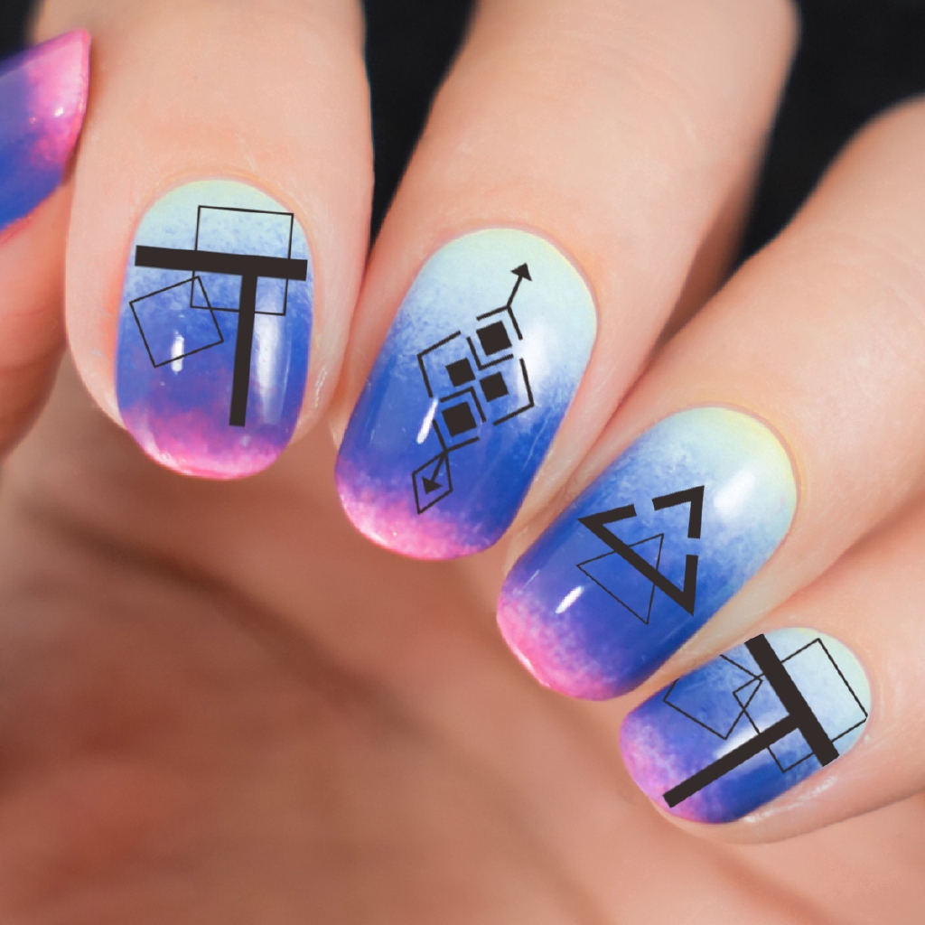 [Hàng mới về] Tấm dập móng tay BEAUTYBIGBANG 6 * 6cm đường tua rua hình học vuông