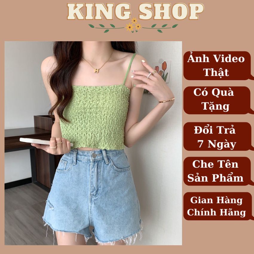 Áo bra nữ, bra 2 dây có mút ngực phong cách croptop nhún cực đẹp và đáng yêu mẫu mới hot trend B8686