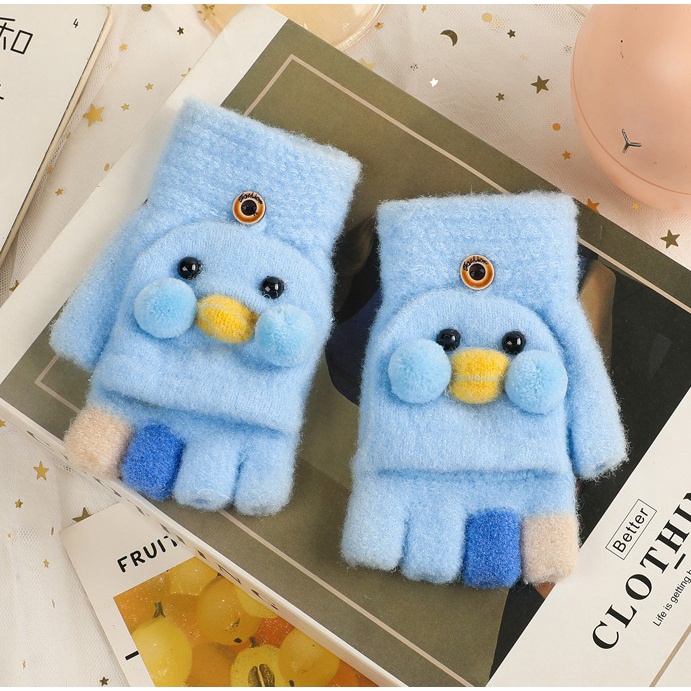 Găng tay giữ ấm mềm thoáng khí chống trượt in hoạt hình nhiều màu đáng yêu cho trẻ nhỏ