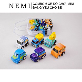Combo 6 xe đồ chơi mini đáng yêu cho bé