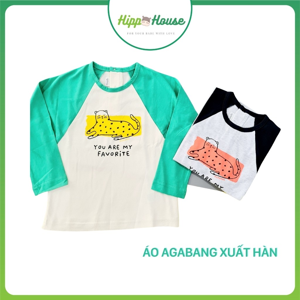 Áo Thun Dài Tay Bé Trai size 100 - 120 AGABANG Xuất Hàn Hippo House