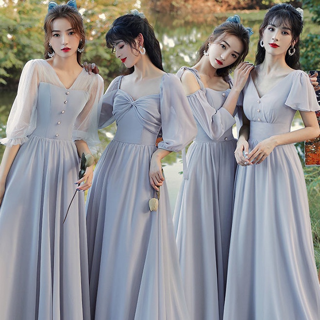 Đầm Phù Dâu Dáng Dài Thiết Kế Thanh Lịch Thời Trang Mới