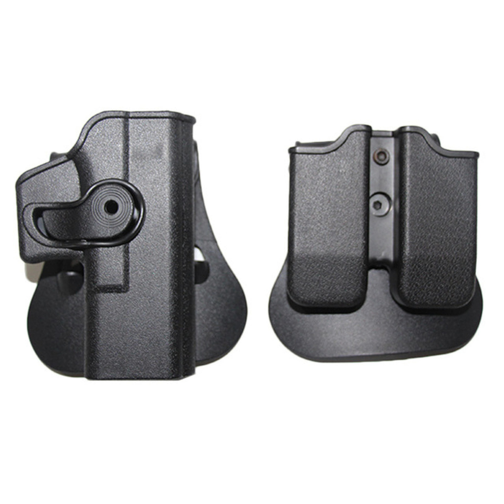 Bao Da Tay Phải Chiến Thuật, Đối Với Glock 17 19 22 26 31 Eo Bao Da Trường Hợp Với Túi Đựng Tạp Chí Đôi-168