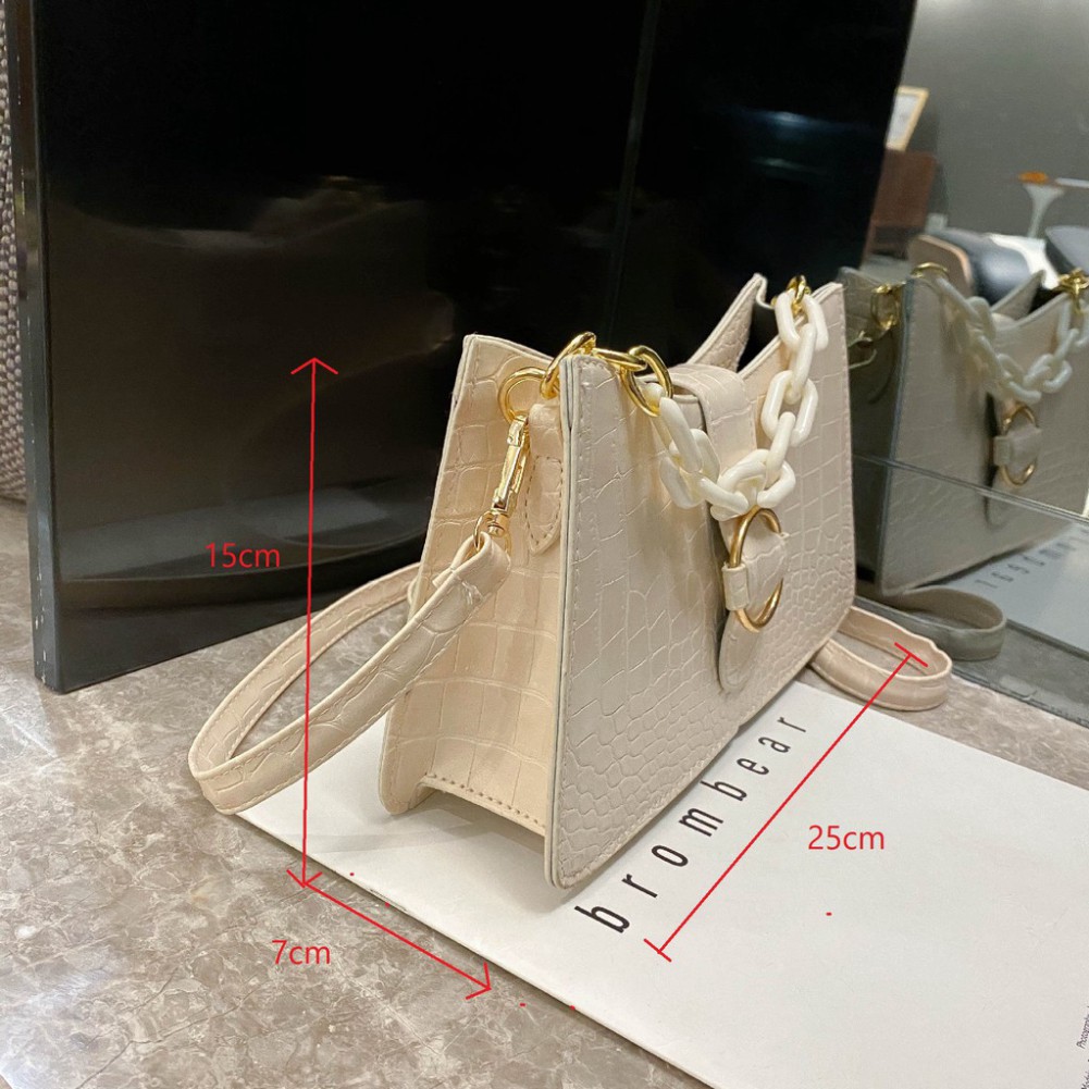 Túi xách nữ đeo chéo sang trọng vân da cá sấu cao cấp phối xích trẻ trung TX25 túi đeo vai Chip Xinh Bag | BigBuy360 - bigbuy360.vn