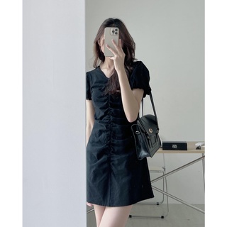 V8115 Váy dúm tay bồng Audrey