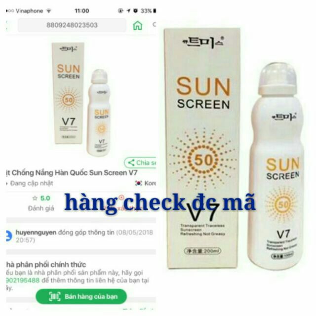 💐 💐 Xịt chống nắng Hàn Quốc SUN & Spray Screen V7 Magic Flowers 💐💐(HÀNG BAO CHECK MÃ) | BigBuy360 - bigbuy360.vn