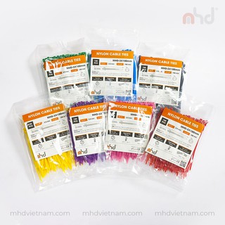 Dây rút nhựa MHD 2.5*100mm và 2.5*200mm đủ màu (100sợi/bịch)