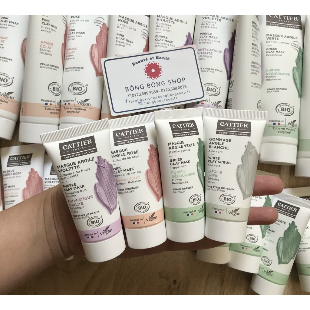 Mặt nạ đất sét hữu cơ Cattier dành cho mọi loại da