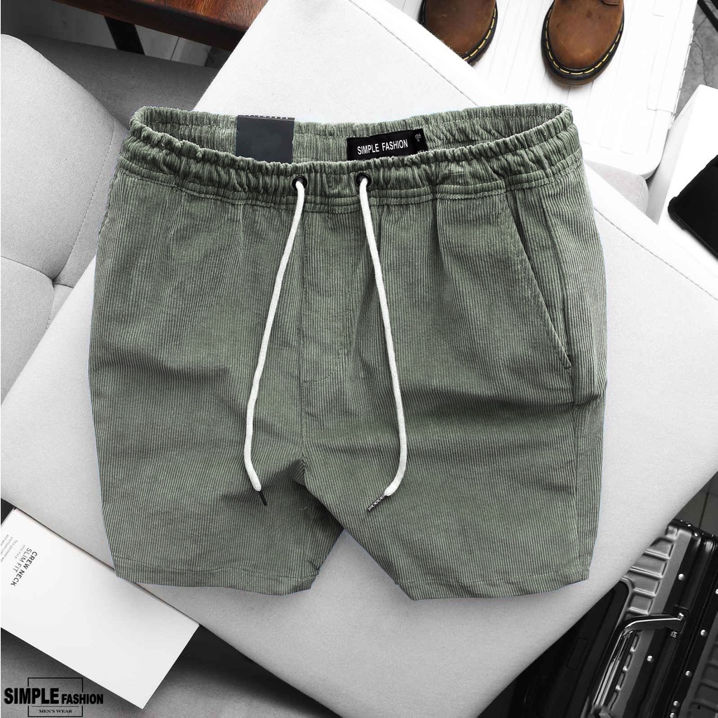 Quần short kaki nhung tăm form quần chạm gối slim fit, tôn dáng ae khi lên đồ , dễ phối SIMPLE S23