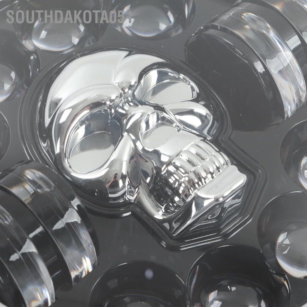 Southdakota051 Đèn pha xe máy 7in LED Angel Eye Headlight Mẫu đầu lâu Ánh sáng trắng Chống thấm nước Sửa đổi phổ quát