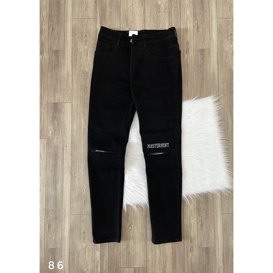 Quần Jean Nam Rách Gối Màu Đen cao cấp mẫu Skinny hot nhất MH STORE