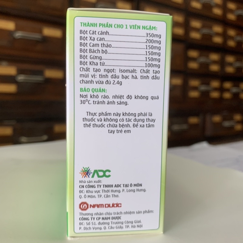 Viên Ngậm ho Nam Dược - Hỗ Trợ Giảm Ho, Đau Rát Họng - Hộp 10 vỉ x 4 viên - Ích Nhân