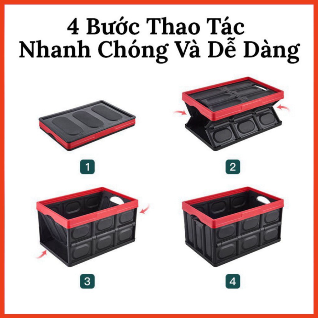 Thùng đựng đồ ô tô - hộp đựng đồ ô tô có thể gấp gọn dung tích 56 lít và 30 lít để cốp sau xe hơi