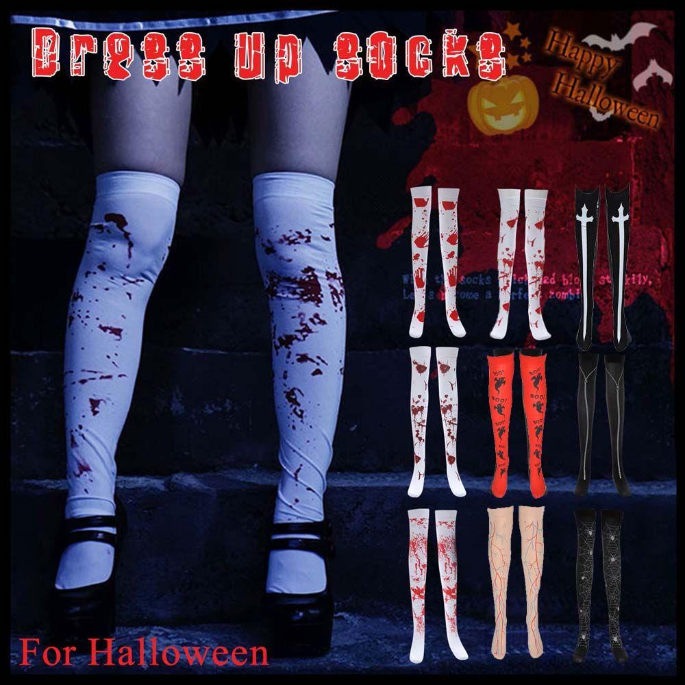 IVORY Tất Có Khóa Kéo Hoạ Tiết Bộ Xương Hóa Trang Halloween