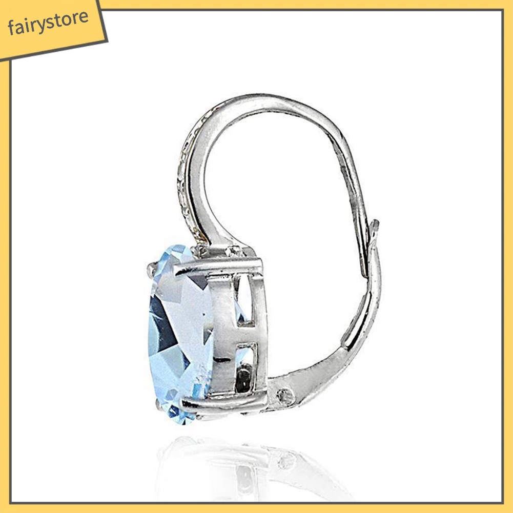 Khuyên Tai Đính Đá Hình Oval Thời Trang Thanh Lịch Dành Cho Nữ