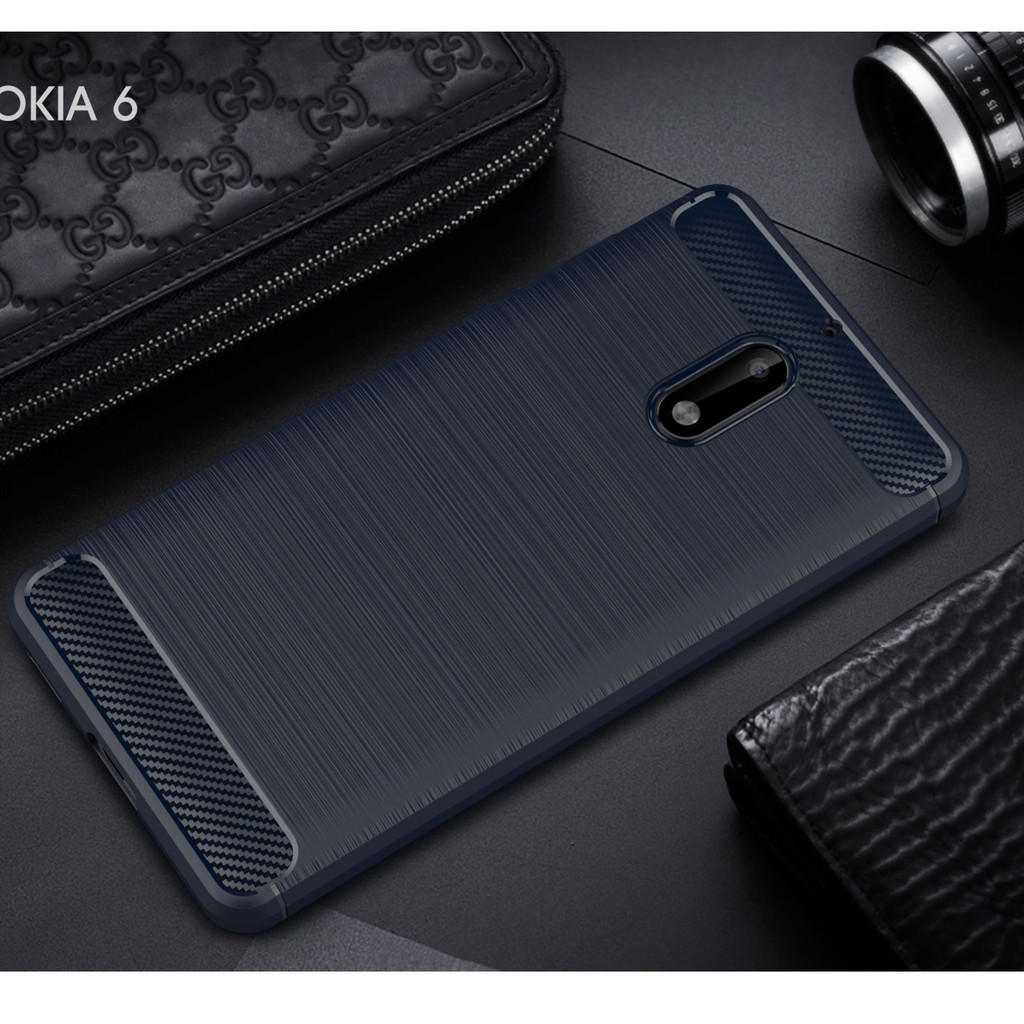 Ốp lưng TPU mềm sợi carbon cho Nokia 6 (2017)/Nokia 6 (2018)