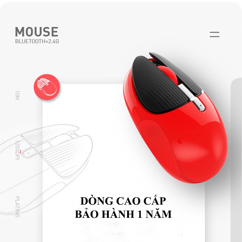 Chuột bluetooth M106 cao cấp, chế độ tĩnh khi làm việc, dòng sản phẩm cao cấp Bảo Hành 12 Tháng
