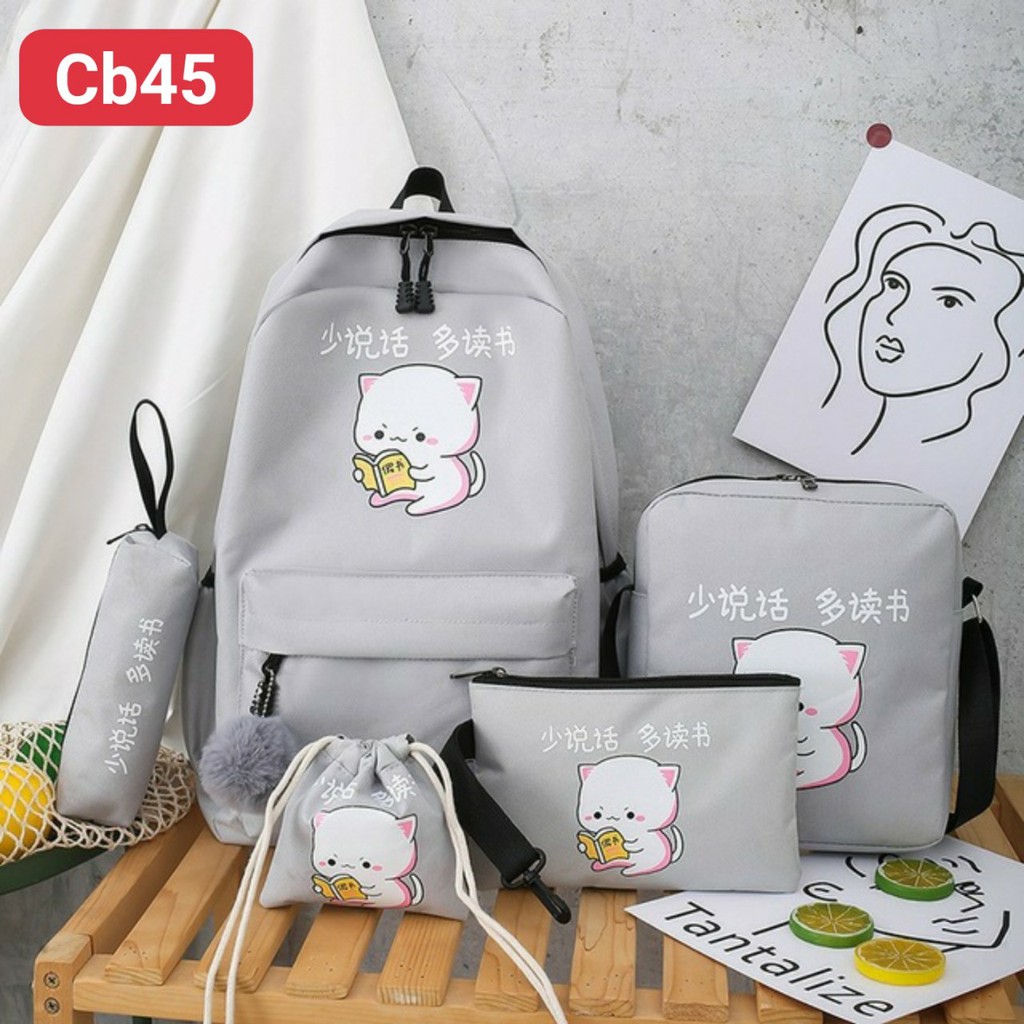 COMBO 4 MÓN MÈO ĐỌC SÁCH CHĂM CHỈ CB45