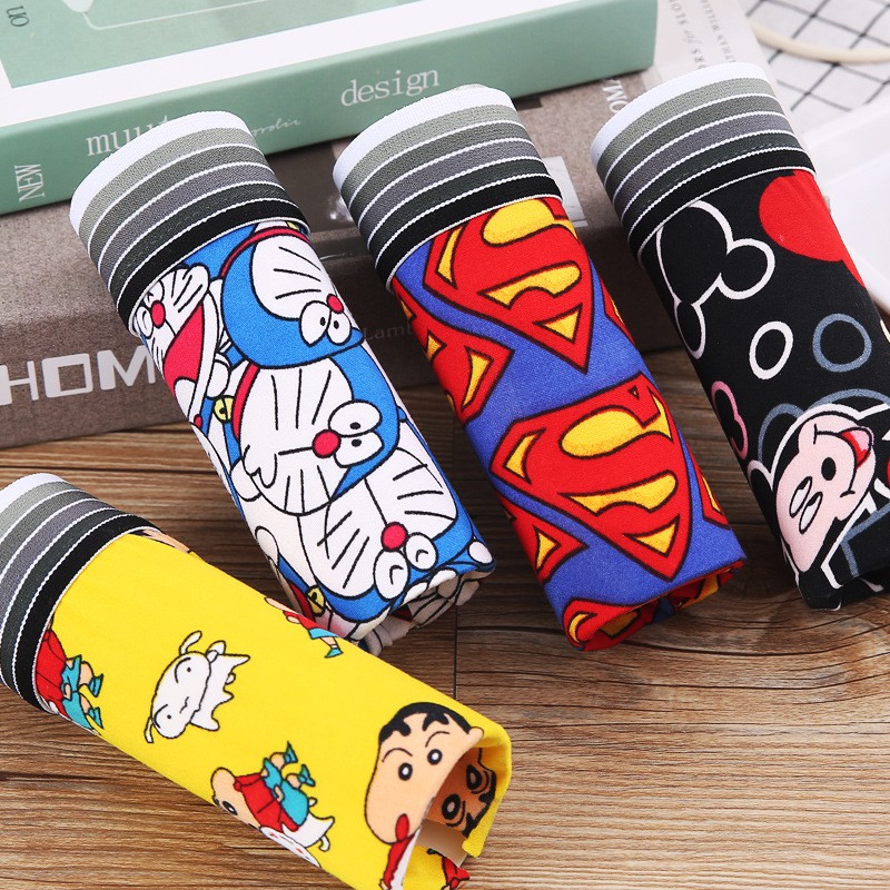 Combo 2 quần lót nam quần sịp hoạt hình sịp doremon, siêu nhân, superman