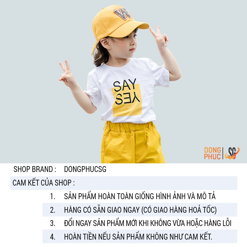 Áo gia đình 3/4/5 người mẫu SAY YES thun cotton dày dặn làm đồ đôi mẹ và bé đồng phục gia đình hội nhóm | DONGPHUCSG