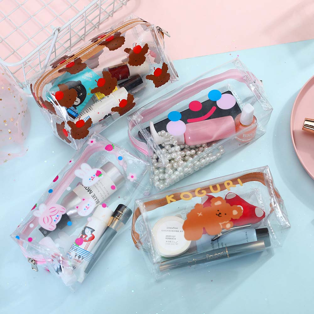 [Hàng mới về] Túi đựng mỹ phẩm trang điểm chất liệu PVC trong suốt đa năng tiện dụng
