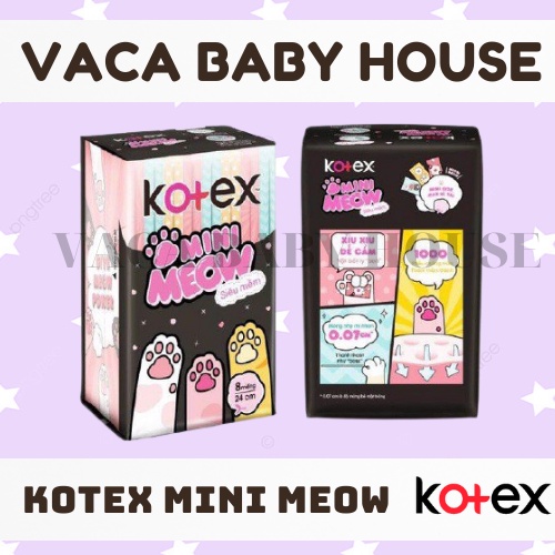  (HCM-GIÁ RẺ) Băng vệ sinh Kotex mini meow gói 8 miếng 24cm