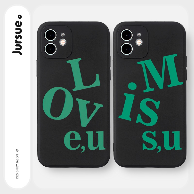 Ốp lưng JURSUE hình cặp đôi dễ thương đẹp độc lạ Cho iPhone 14 13 12 11 Pro Max SE 2020 X XR XS 8 7 ip 6S 6 Plus Y2246