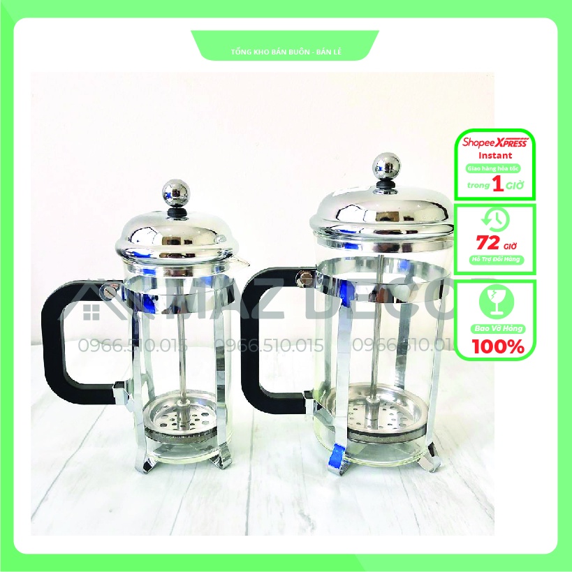 GIÁ SỈ TẠI XƯỞNG Bình phin pha cafe cà phê thủy tinh chịu nhiệt có lọc siêu tiện lợi có tay cầm 350-600ml