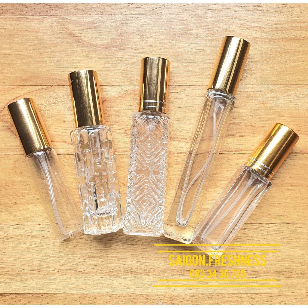 Chai chiết nước hoa, vỏ sần khổ qua 10ml - Nắp vàng