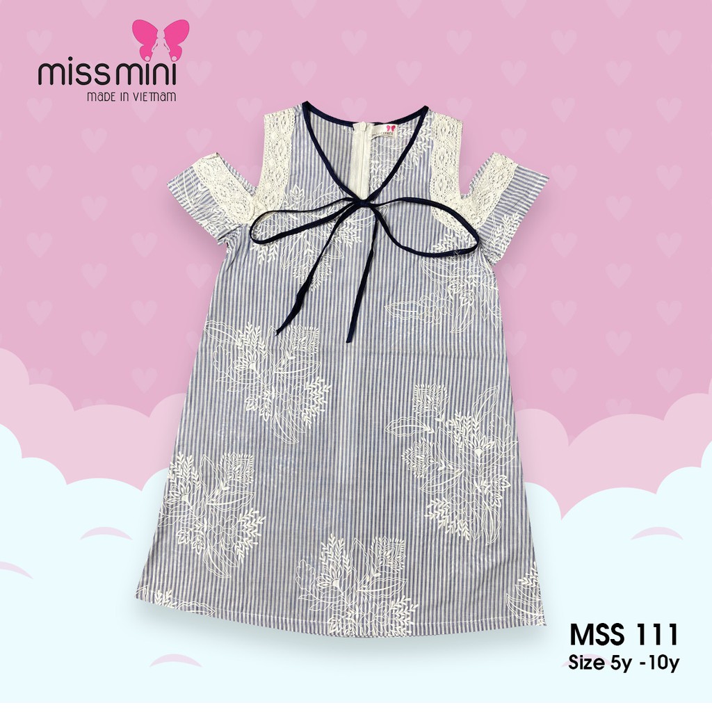 Váy bé gái Ren hở vai Mss111 5-6-7-8-9-10 tuổi