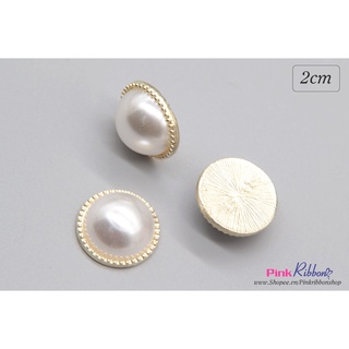 Charm đĩa hạt trai nửa 2cm phụ kiện thời trang, gắn lên phụ kiện tóc, làm phụ kiện nơ bờm kẹp tóc, DIY, handmade