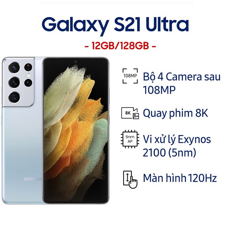 Điện Thoại Samsung Galaxy S21 Ultra 5G (12GB/128GB) - Hàng Chính Hãng đã kích hoạt bảo hành