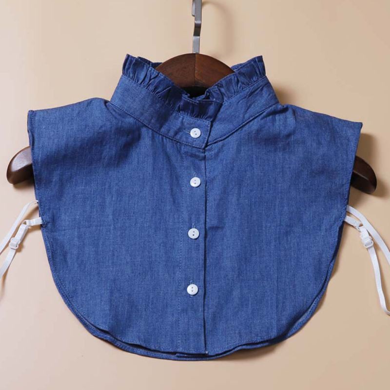 Cổ Áo Sơ Mi Giả Denim Thời Trang Nữ