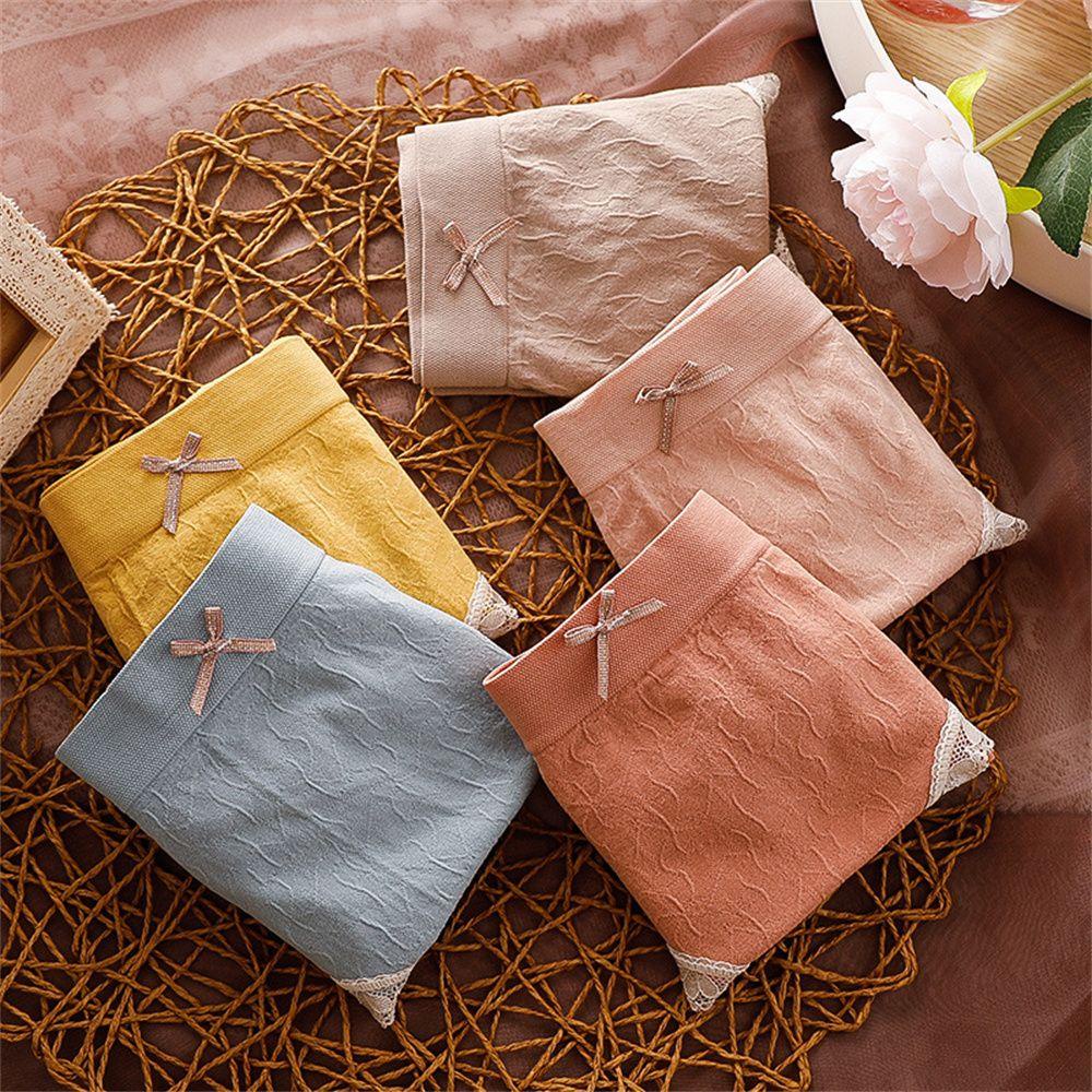 1 Quần Lót Cotton Phối Ren Không Đường May Quyến Rũ Cho Nữ