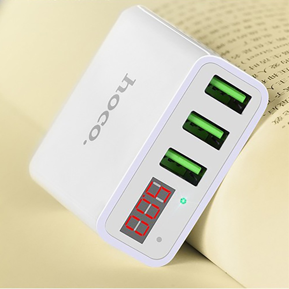 Cóc sạc nhanh HOCO C15 3A (3 cổng USB, màn hình LED)