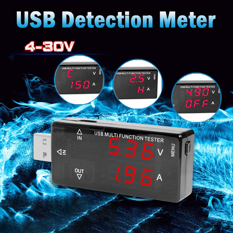 Bộ kiểm tra đa chức năng DC 4-30V USB Micro đa năng Hiển thị kỹ thuật số Bộ sạc điện áp hiện tại Bộ kiểm tra công suất cho android huawei