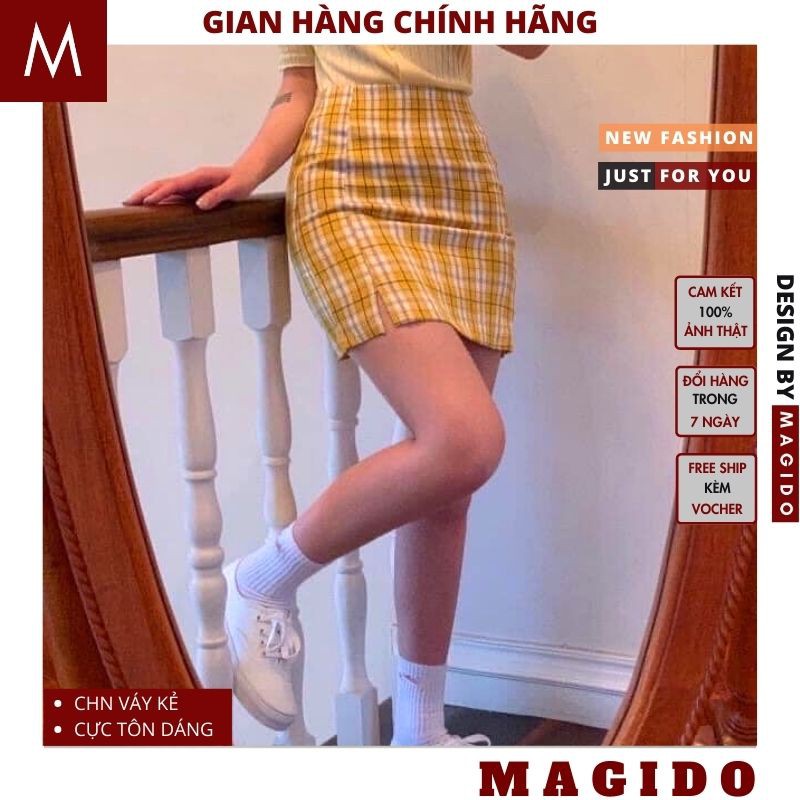 Chân Váy Chữ A Kẻ Caro 💚 Chân Váy Nữ Dáng Ngắn Kẻ Ô 2 Màu ,cực dễ thương phong cách bánh bèo vintage hot girl MAGIDO | BigBuy360 - bigbuy360.vn
