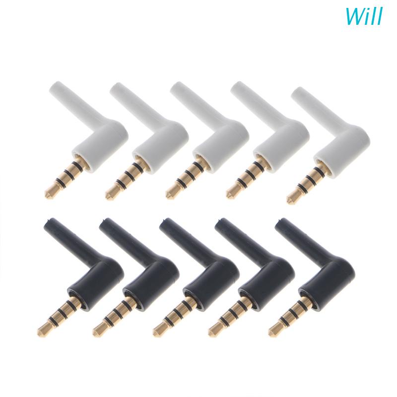 Bộ 10 Thanh Mạ Vàng 3/4 Lỗ 3.5mm 90 Chất Lượng Cao° Jack Cắm Tai Nghe Mini Cho Nam